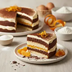 Torta doppia cioccolato e arancia