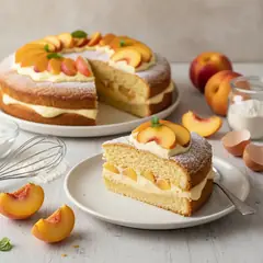 Torta golosa alle pesche