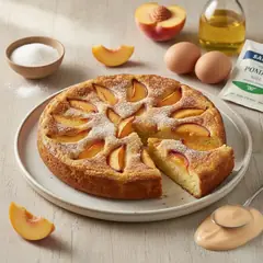 Torta in padella alle pesche