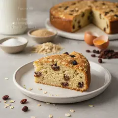 Torta senza lattosio allo yogurt, avena e uvetta