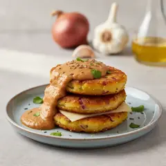 Tortine di patate con salsa di arachidi