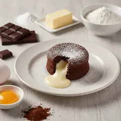 Tortino al cioccolato con cuore fondente bianco