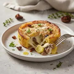 Tortino di patate con porcini e provola