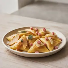 Triangolini di ricotta con taleggio e pere