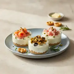 Tris di cheesecake salate