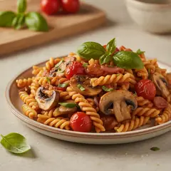 Trofie con funghi e spianata