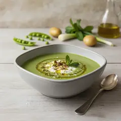 Vellutata di piselli alla menta