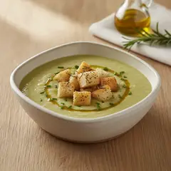 Vellutata di porri con crostini saporiti