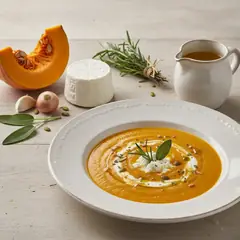 Vellutata di zucca e caprino