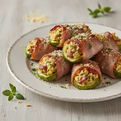 Zucchine al forno con bacon