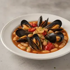 Zuppa di fagioli e cozze