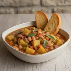 Zuppa di patate e borlotti